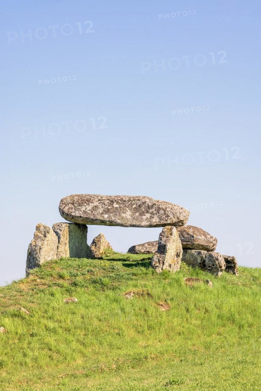 Old Passage grave frome neolithic age on a hill, Luttra, Falkoeping, Sweden, Europe