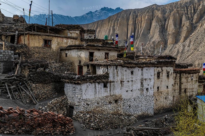 Remote Tetang village, Kingdom of Mustang, Nepal, Asia