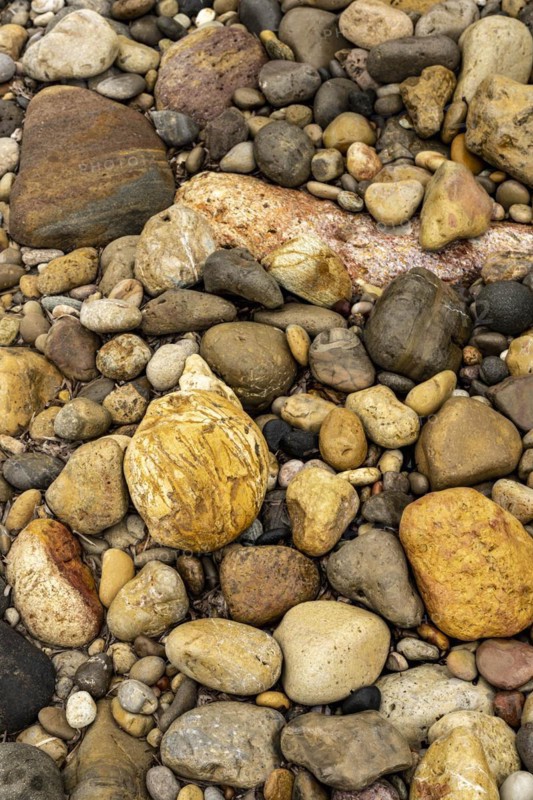Colourful stones on the beach of Malolo, Milos, Cyclades, Greece, Europe