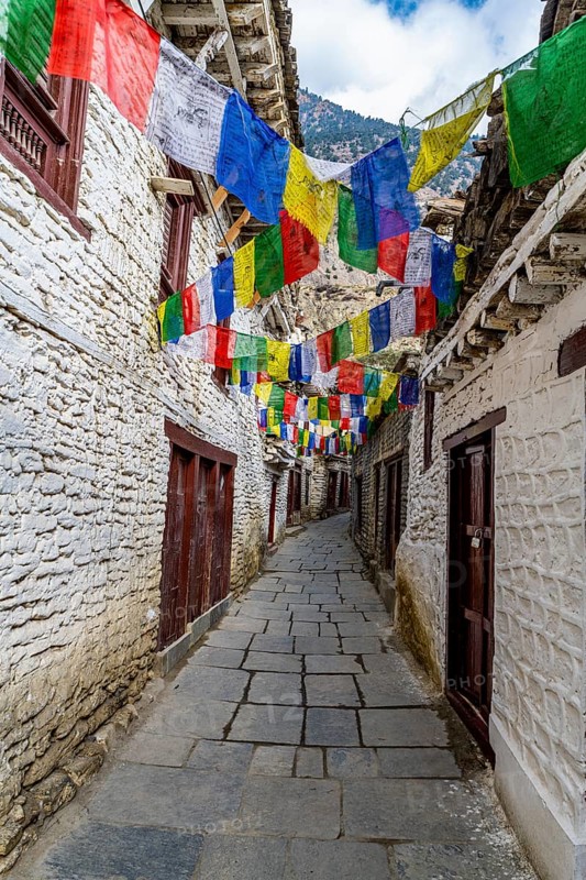 Historical village of Marpha, Jomsom, Nepal, Asia
