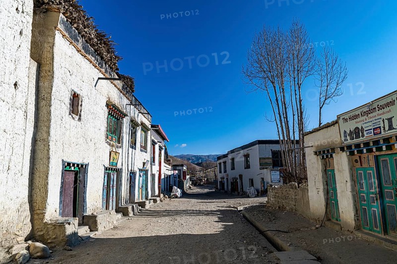 Tibetan houses in Lo Manthang, capital of the Kingdom of Mustang, Nepal, Asia