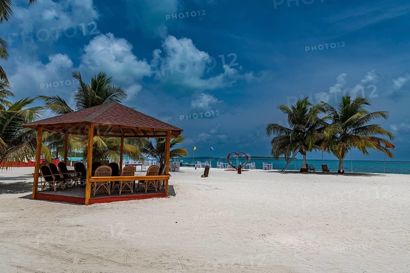 White sand beach on Bangaram island, Lakshadweep archipelago, Union territory of India