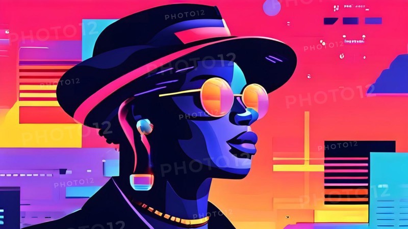 Website header blending retro pixel style elements and modern graphics pixelated icons, AI generated