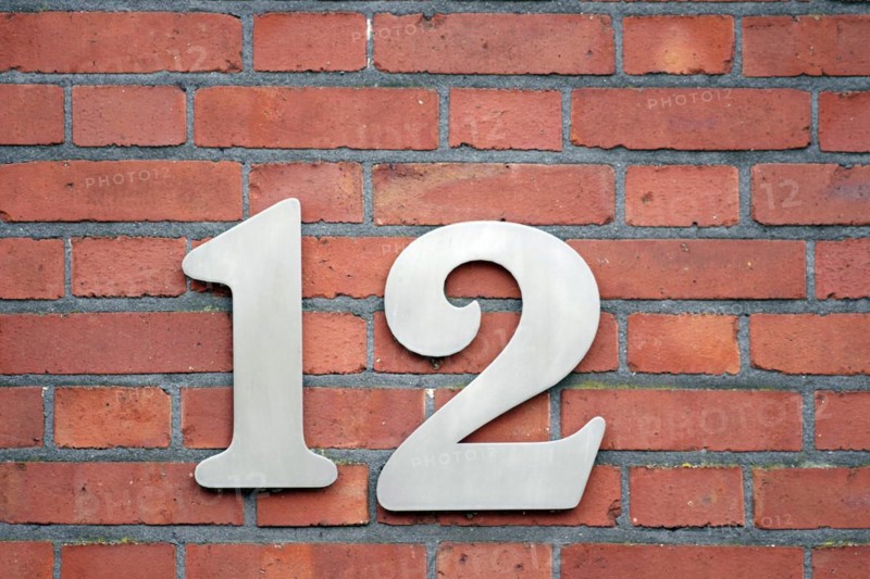 Number, 12, number, bricks, red, The house number 12 is placed on the wall of the house