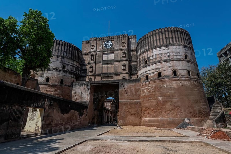 Gate to the Bhadra Fort, Unesco site, Ahmedabad, Gujarat, India, Asia