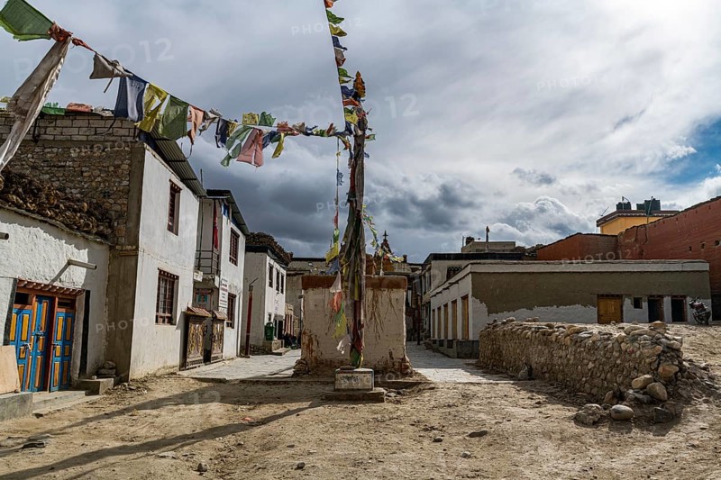 The walled historic centre, Lo Manthang, Kingdom of Mustang, Nepal, Asia