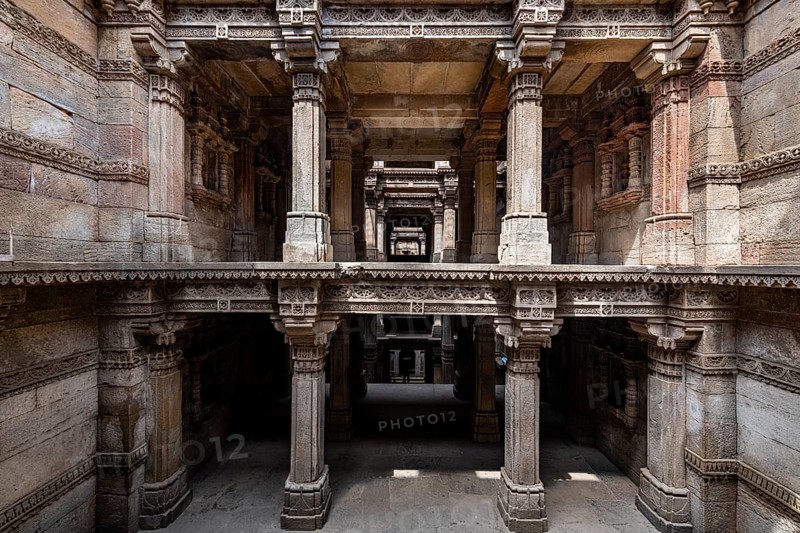 Adalaj Stepwell or Rudabai Stepwell, Adalaj, Gujarat, India, Asia