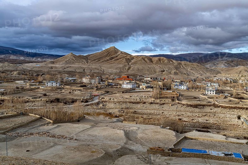 The walled village of Lo Manthang, Kingdom of Mustang, Nepal, Asia