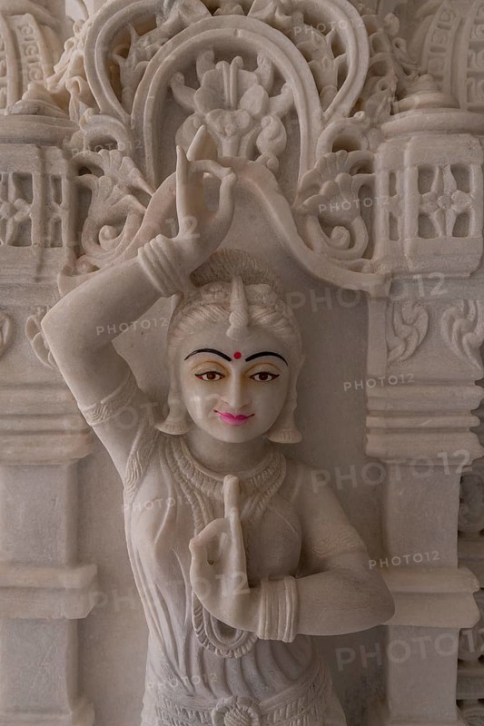 Marble build Dharamshala Manilaxmi Tirth Jain temple, Gujarat, India, Asia