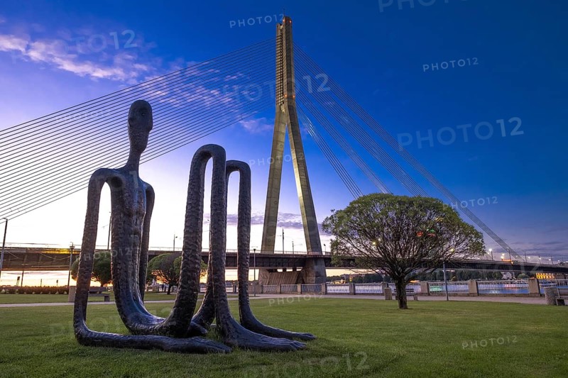 Riga. Vansu, bridge, cable-stayed bridge over the Dauga, Riga, Latvia, Europe