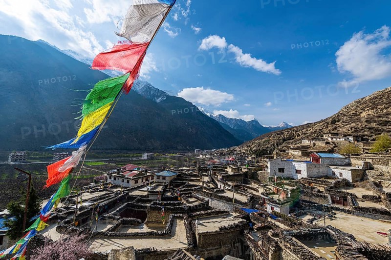 Historical village of Marpha, Jomsom, Nepal, Asia