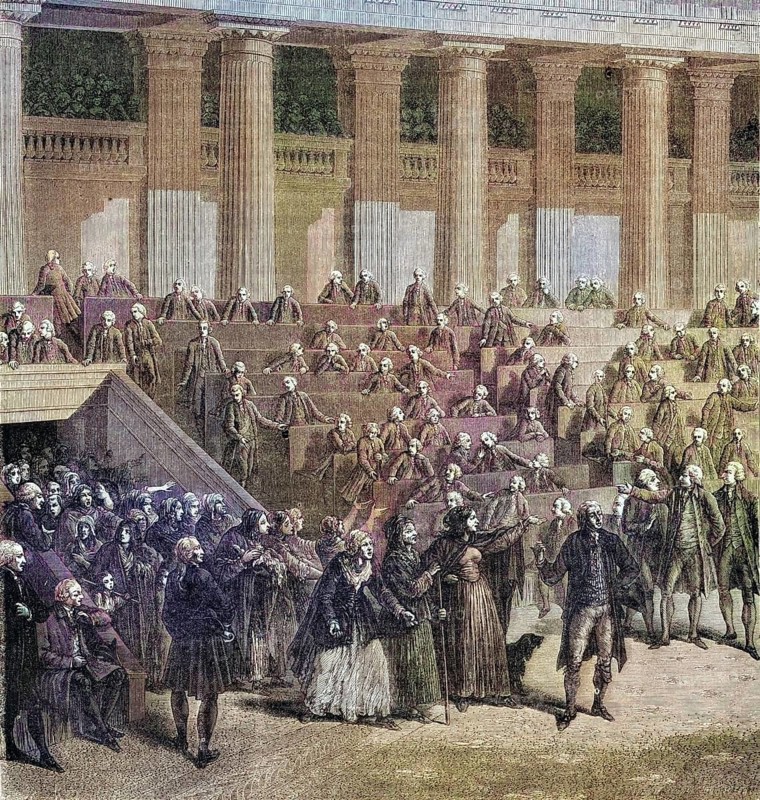 The woman invade the assembly, 5 October 1789, Versailles, France, Historical, Digitally restored reproduction from a 19th century original, Record date not stated, Europe