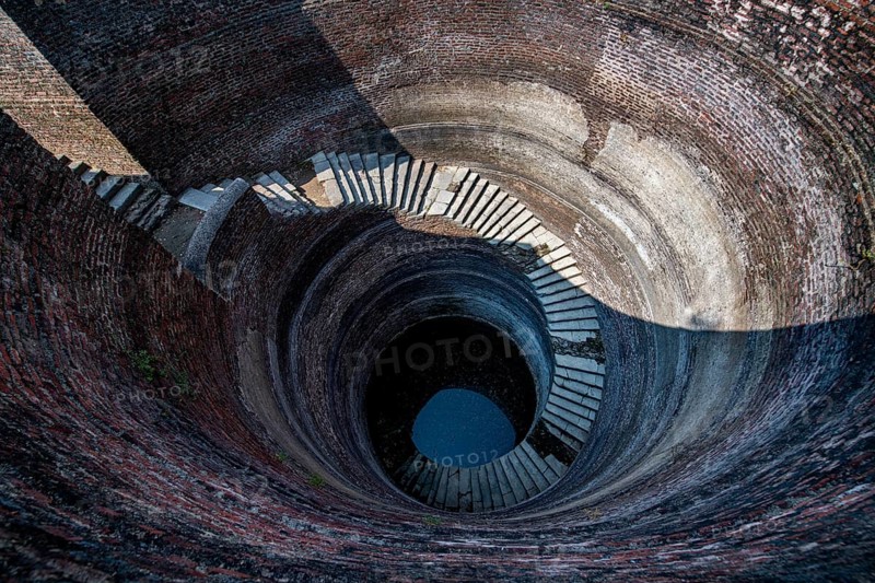 Helical Stepwell, Unesco site Champaner-Pavagadh Archaeological Park, Gujarat, India, Asia
