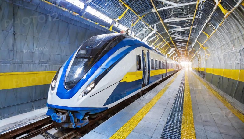 AI generated, A modern train in the tunnel, LeShuttle, Eurotunnel, France-London