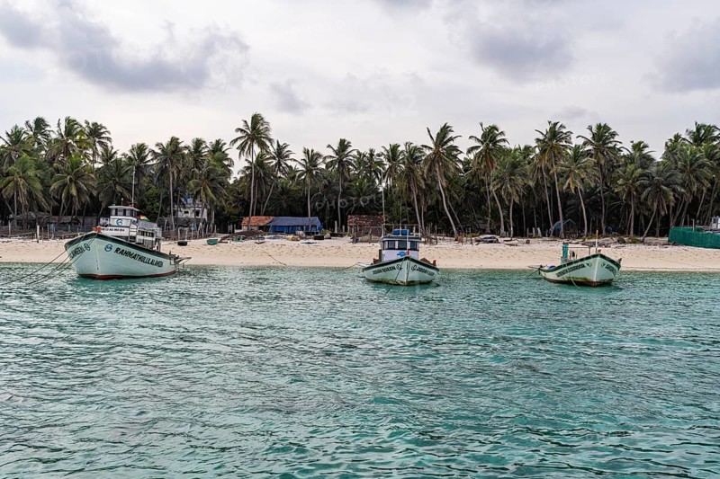 Fishing boats on Agatti Island, Lakshadweep archipelago, Union territory of India