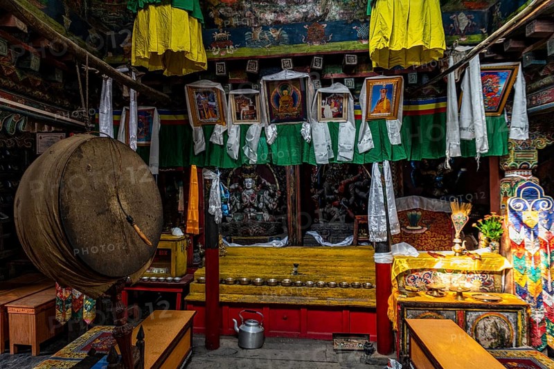 Tibetan buddhist monastery in the remote Tetang village, Kingdom of Mustang, Nepal, Asia
