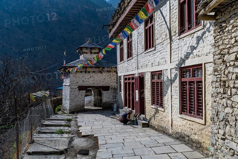 Historical village of Marpha, Jomsom, Nepal, Asia