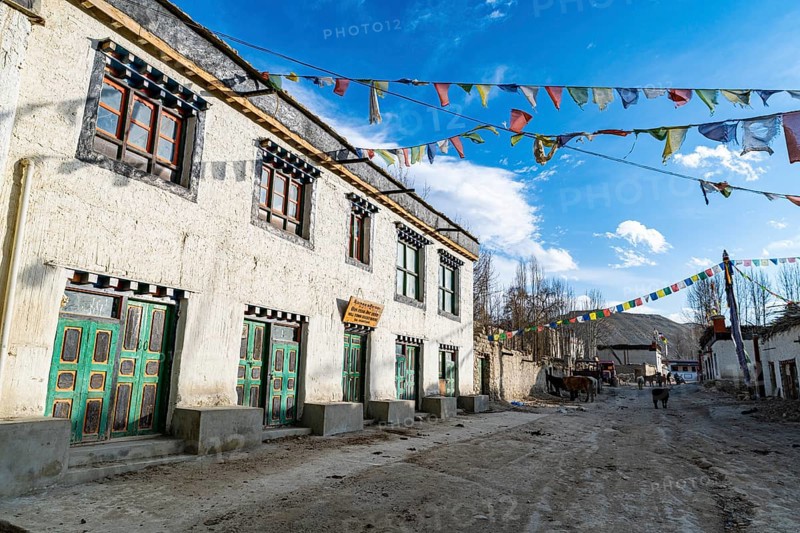 Tibetan houses in Lo Manthang, capital of the Kingdom of Mustang, Nepal, Asia