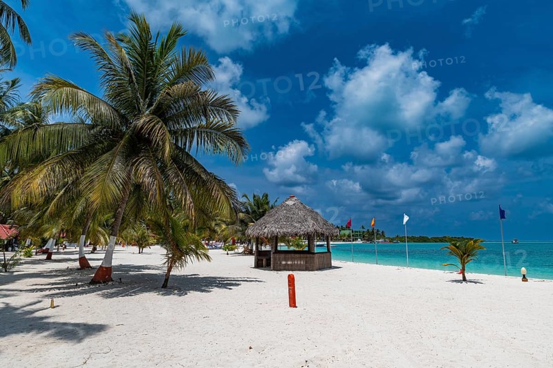 White sand beach on Bangaram island, Lakshadweep archipelago, Union territory of India