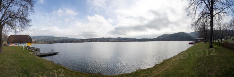 Cloudy sky, Stubenbergsee, panoramic view, Stubenberg am See, Styria, Austria, Europe