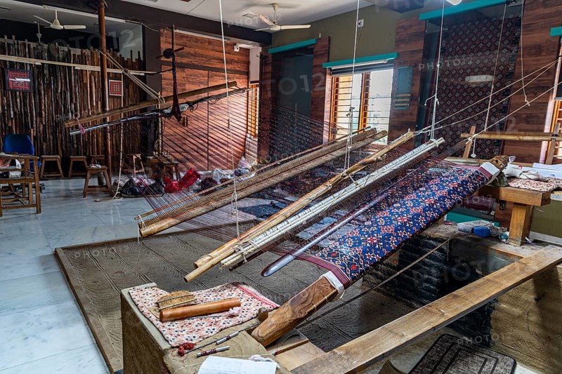 Patola double ikat silk weaving, Patan, Gujarat, India, Asia