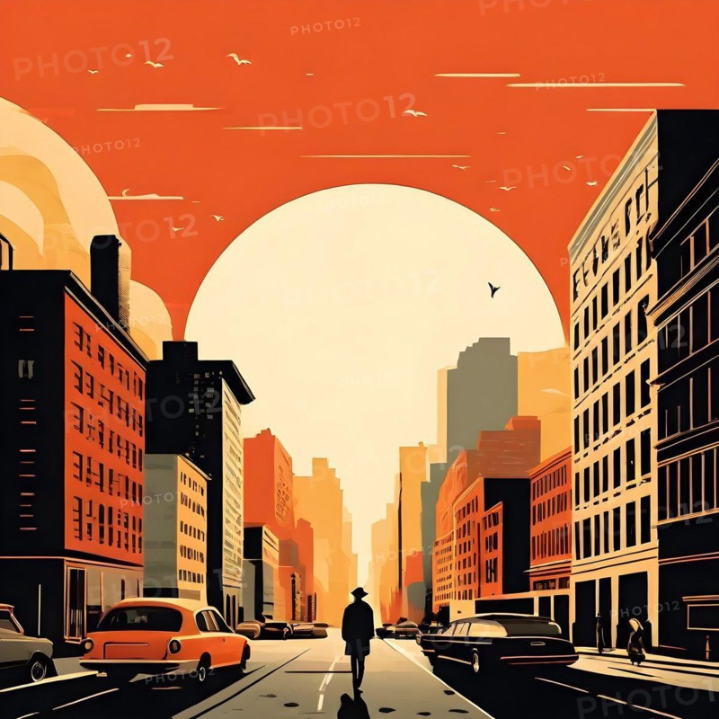 New yorker style editorial illustration minimalist font, AI generated