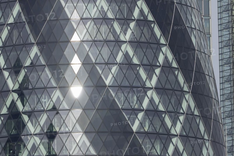 The Gherkin skyscraper building close up of window details, City of London, England, United Kingdom, Europe