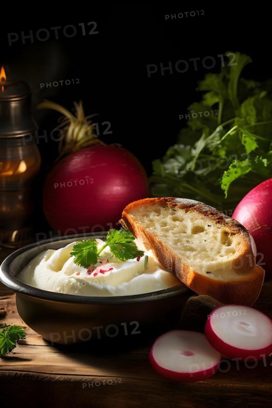 Obatzda distinguished by its rich creaminess nestling, AI generated