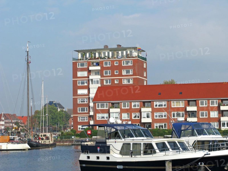 Boats, Emden harbour, East Frisia, Germany, Europe