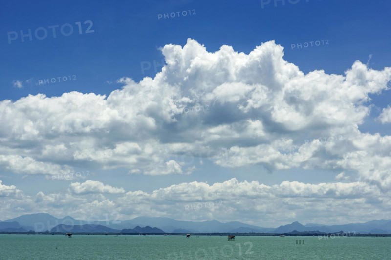 Island world near Surat Thani during ferry trip to Koh Samui, cloud, sky, blue sky, water, sea, boat trip, asian, summer, ocean, holiday, travel, tourism, far, wide, panorama, boat trip, sea trip, ferry, exotic, landscape, seascape, natural landscape, calm, longing, blue, green, weather, cloudy, island, Thailand, Asia
