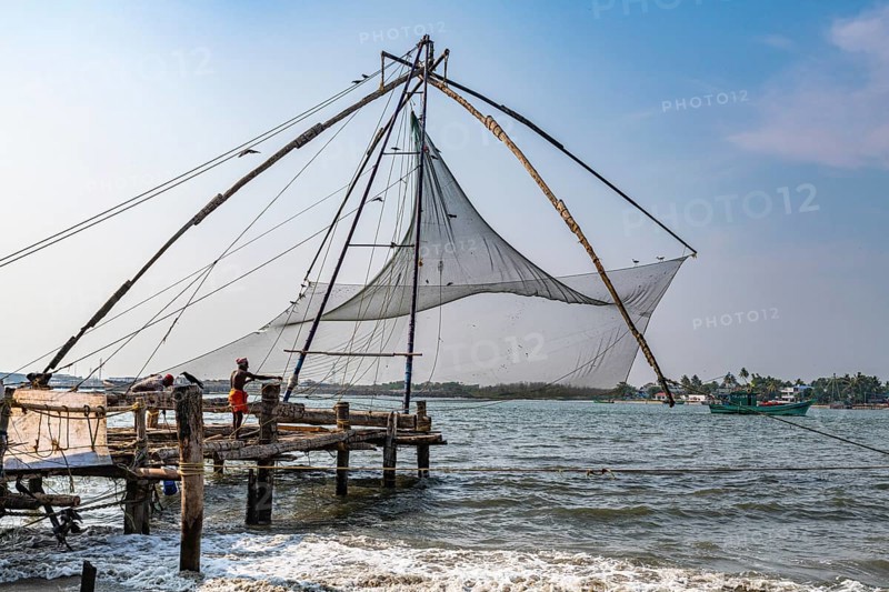 Chinese Fishing nets, Kochi, Kerala, India, Asia