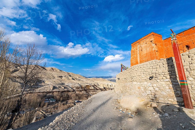 Walls Of The King's Palace In Lo Manthang, Kingdom of Mustang, Nepal, Asia