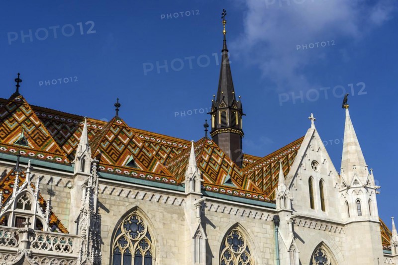 Matthias Church in Fishermen's Bastion, Trinity Square, city trip, church, attraction, building, history, renovation, renovated, monument, religion, craftsmanship, architecture, city centre, tourism, Eastern Europe, capital city, Budapest, Hungary, Europe