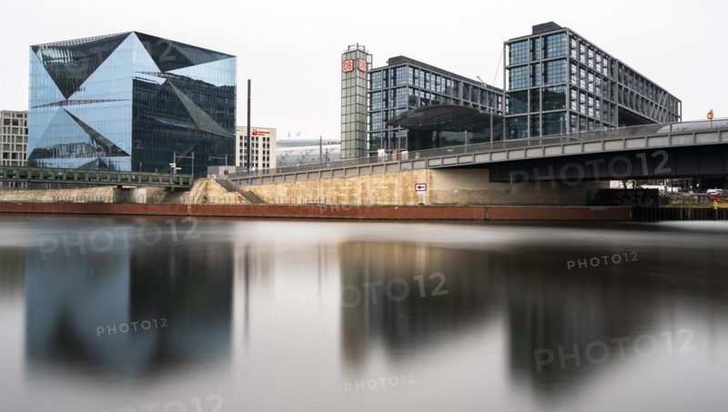 Long exposure, Cube at the main railway station, Berlin, Germany, Europe