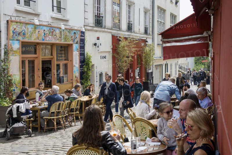 Restaurant, Montmartre, Paris, Ile-de-France region, France, Europe