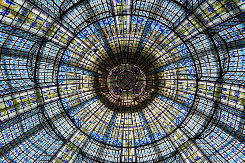 Dome, Art Nouveau, Printemps department stores', Paris, Ile-de-France, France, Europe