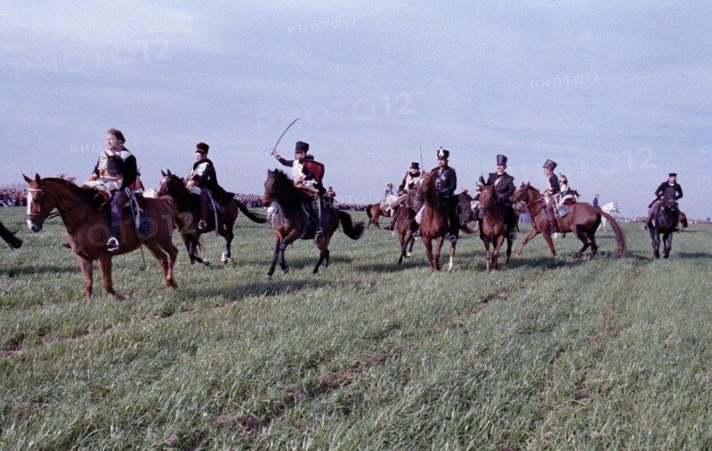 Actors in historical uniforms re-enact the battle in historical battle scenes on the 185th anniversary of the Battle of Leipzig in 1813, Leipzig, 17 October 1998