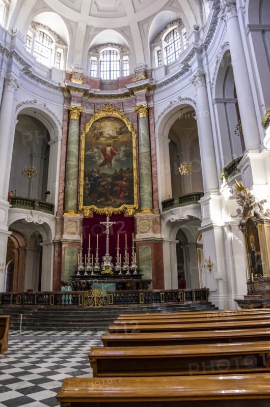 Interior view of the Catholic Court Church in Dresden, Saxony, Germany, 25 August 2016, for editorial use only, Europe