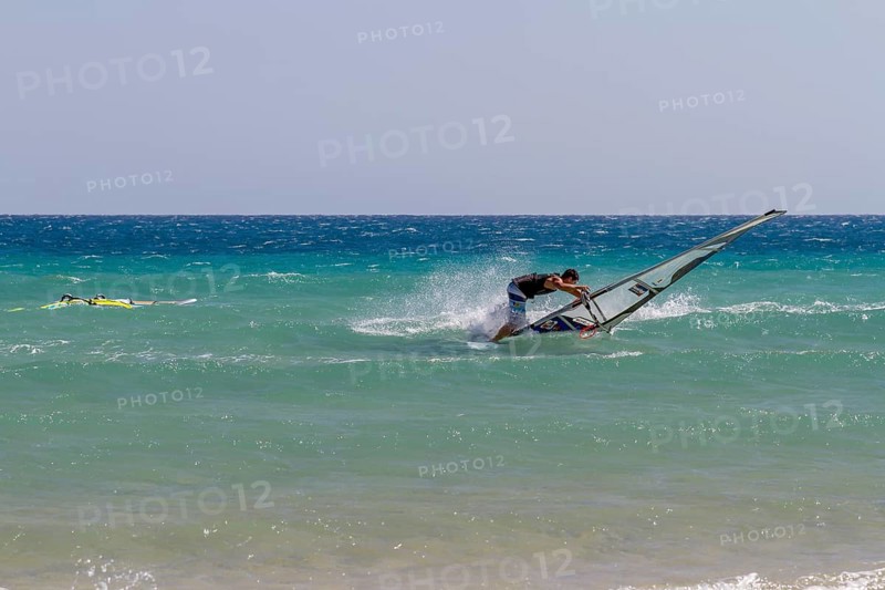 Surfer at Playa de Sotavento, Costa Calma, Fuerteventura, Canary Island, Spain, Europe