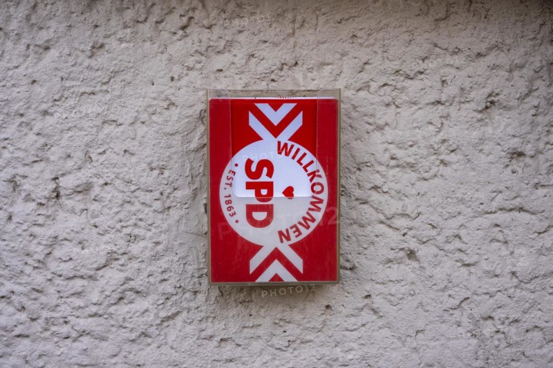 Party advertising on a building facade, Berlin, Germany, Europe