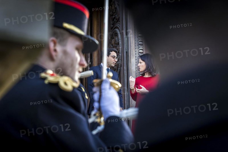 Annalena Baerbock (Alliance 90/The Greens), Federal Foreign Minister, photographed during her visit to Paris. Here together with the French Foreign Minister Stephane Sejourne in the Quai D'Orsay. 'Photographed on behalf of the Federal Foreign Office'