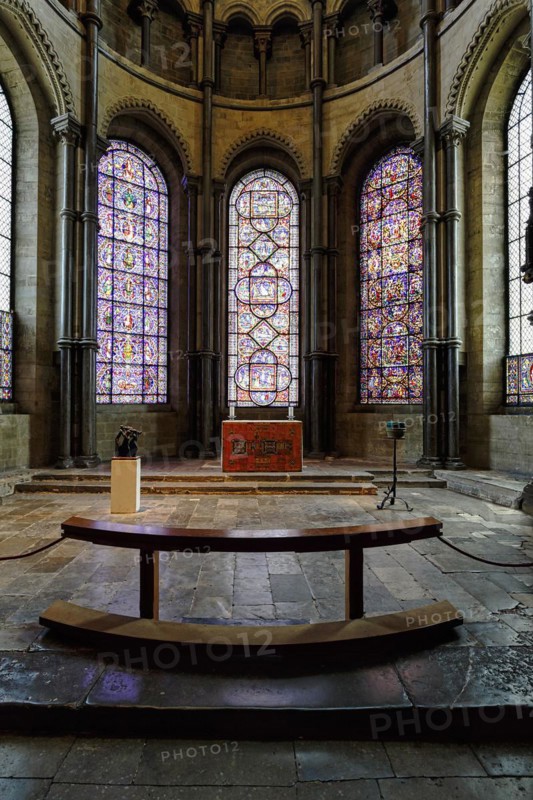 Becket's Crown, Chapel, Canterbury Cathedral, The Cathedral of Christ Church, interior, stained glass window, Canterbury, Kent, England, Great Britain