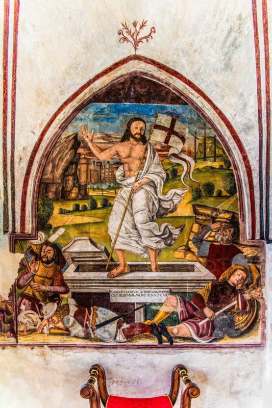 Frescoes, Duomo di San Marco, old town centre with magnificent aristocratic palaces and Venetian-style arcades, Pordenone, Friuli, Italy, Pordenone, Friuli, Italy, Europe