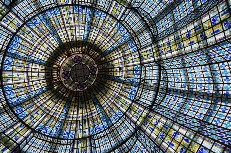 Dome, Art Nouveau, Printemps department stores', Paris, Ile-de-France, France, Europe