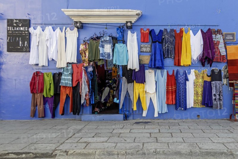 Oaxaca, Mexico, Clothes hanging outside a clothing store, Central America