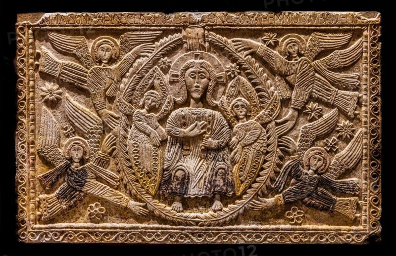 Ratchis Altar with Christ on the Throne, 8th century, Museo Cristiano with masterpieces of Lombard sculpture, Cividale del Friuli, city with historical treasures, UNESCO World Heritage Site, Friuli, Italy, Cividale del Friuli, Friuli, Italy, Europe
