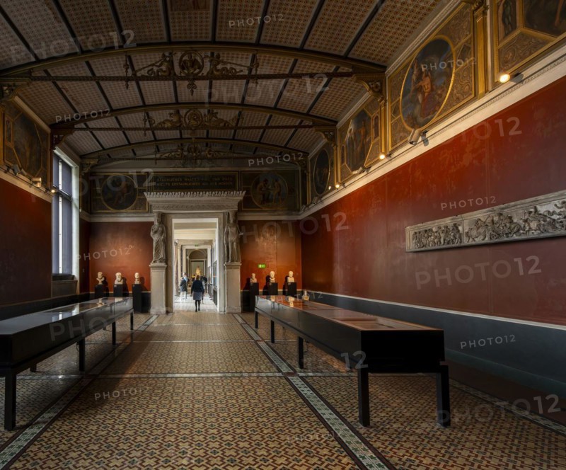 Exhibits and display cases, exhibition rooms in the Neues Museum, Museum Island, Berlin, Germany, Europe