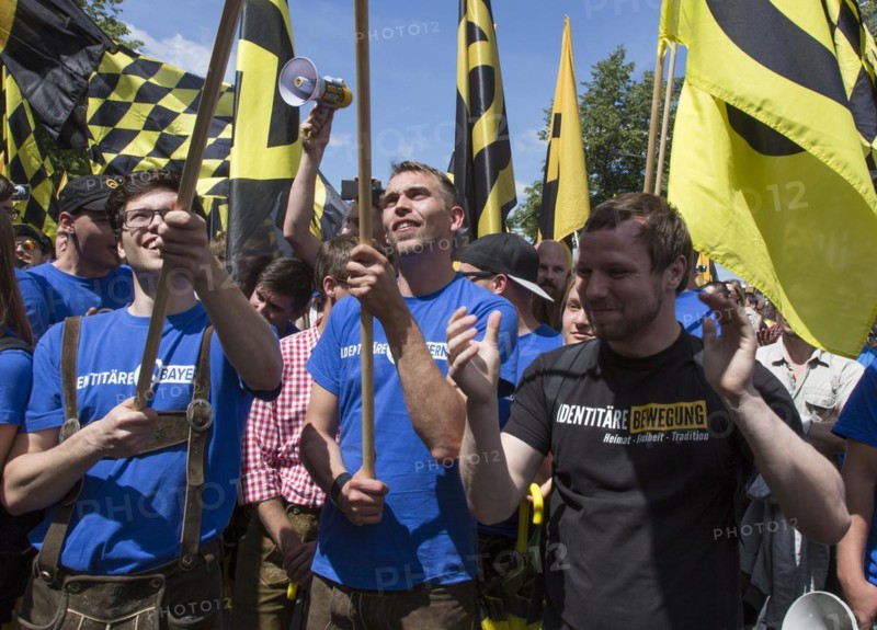 Demonstration by the Identitarian Movement. Several hundred supporters of the Identitarian Movement demonstrated in Berlin under the slogan Future Europe - for the defence of our identity, culture and way of life . The right-wing group is being monitored by the Office for the Protection of the Constitution, 17.06.2017