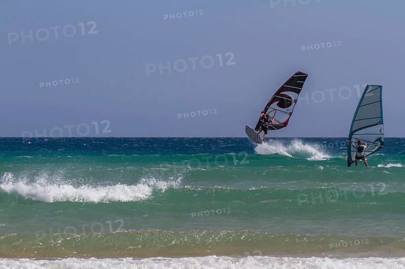 Surfer at Playa de Sotavento, Costa Calma, Fuerteventura, Canary Island, Spain, Europe