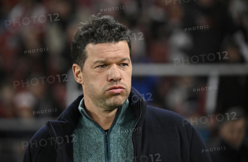 DAZN TV expert Michael Ballack, portrait, puffs cheeks, annoyed, MHPArena, MHP Arena Stuttgart, Baden-Wuerttemberg, Germany, Europe